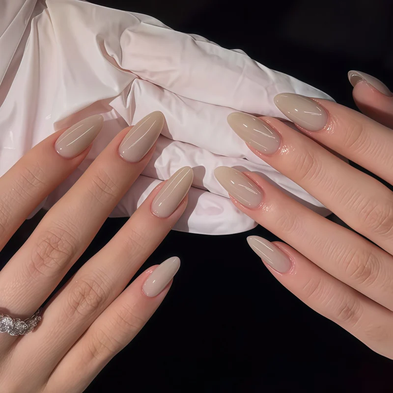 Premium Glossy Almond-Shaped Press-On Nails Stornfield