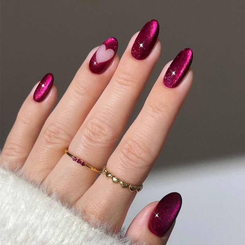 Premium Glittery Almond-Shaped Nail Tips Stornfield