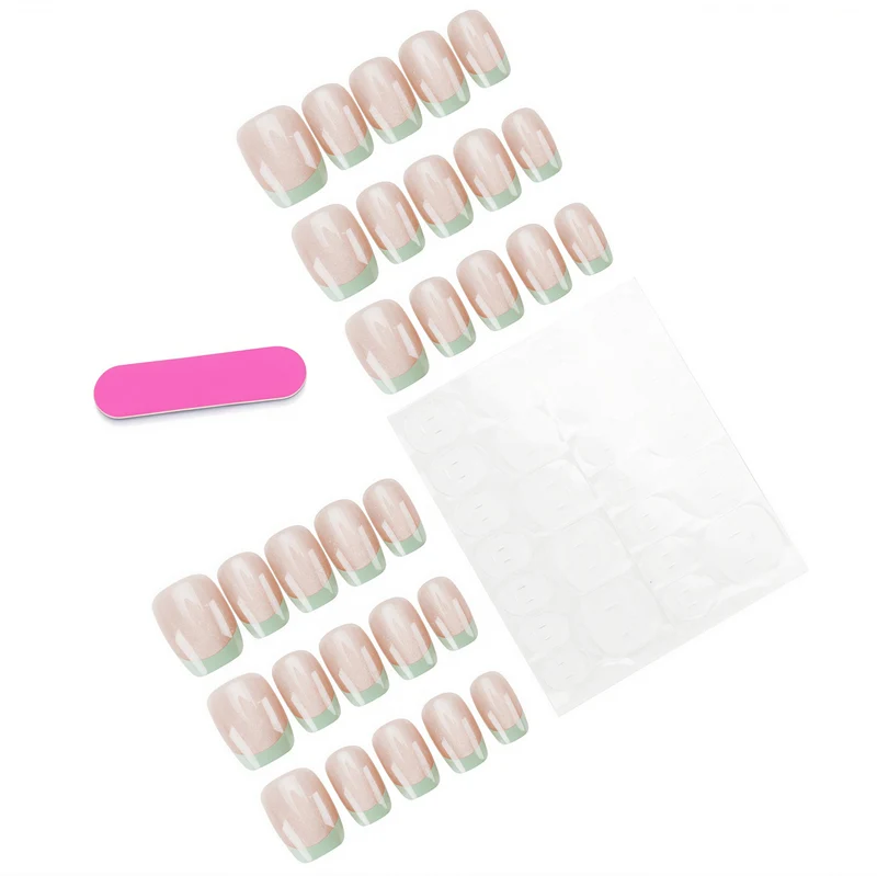 Premium French Tip Press-On Nails with Glossy Finish Stornfield