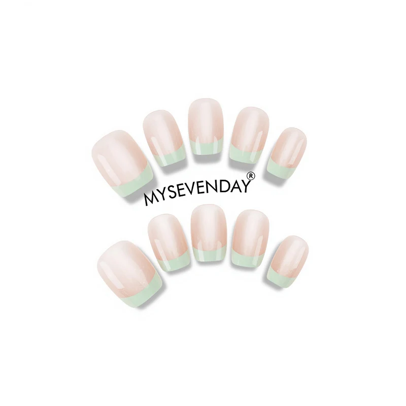 Premium French Tip Press-On Nails with Glossy Finish Stornfield
