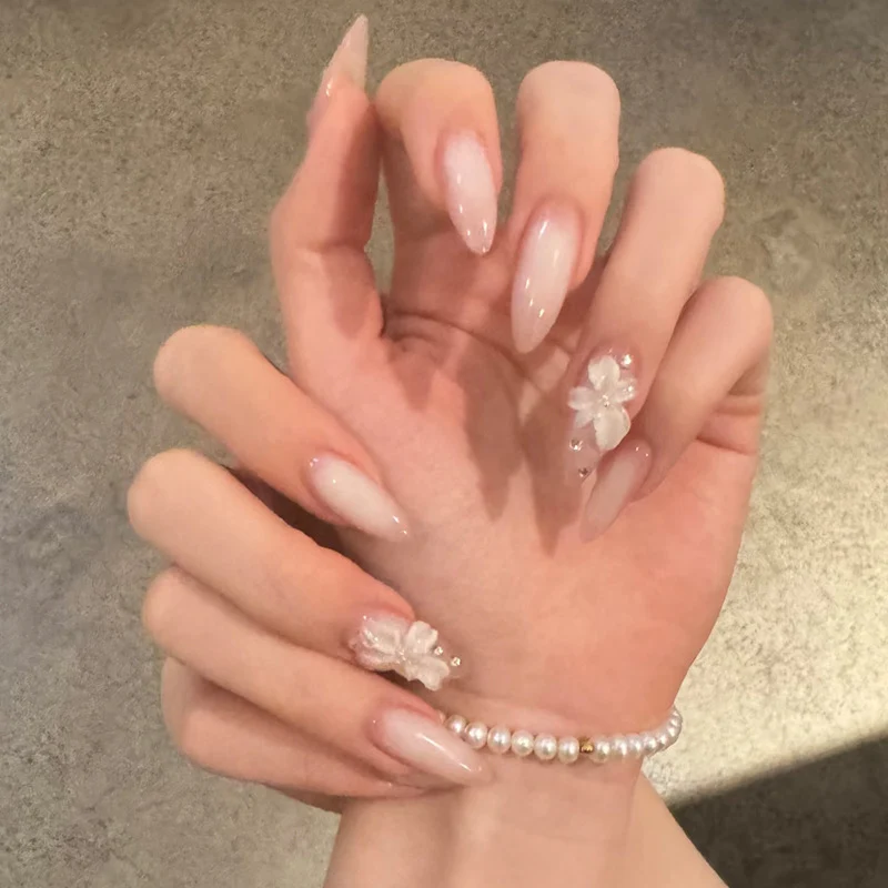 Premium Floral Embellished Stiletto Nail Set Stornfield