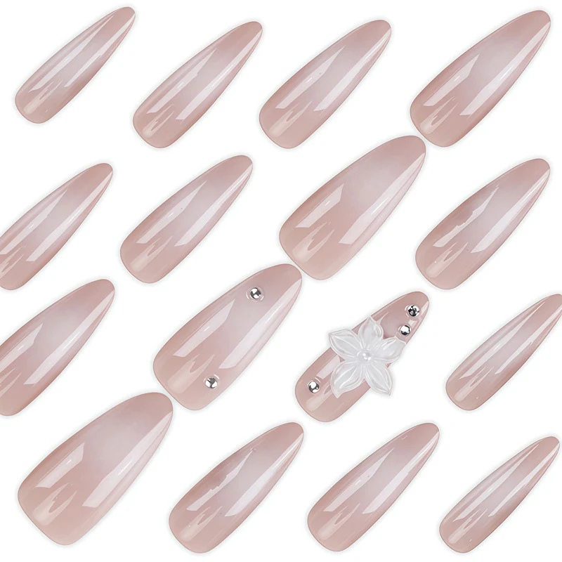 Premium Floral Embellished Stiletto Nail Set Stornfield