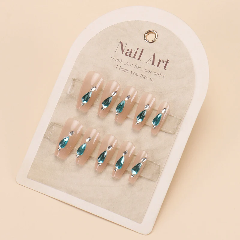 Premium Decorative Nail Art Tips with Gemstone Accents Stornfield