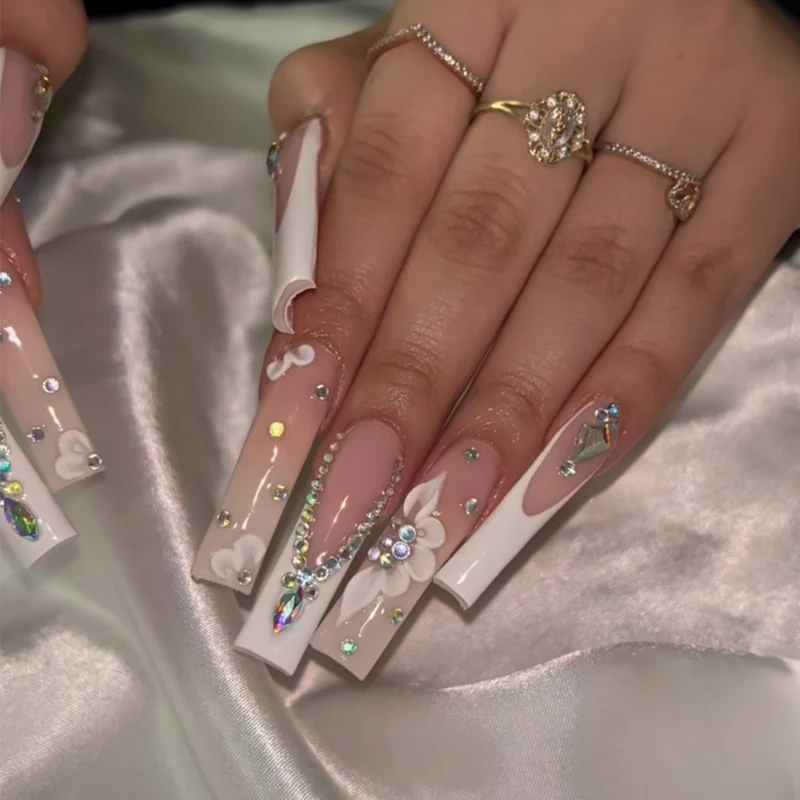 Premium Decorative Long Press-On Nails Stornfield