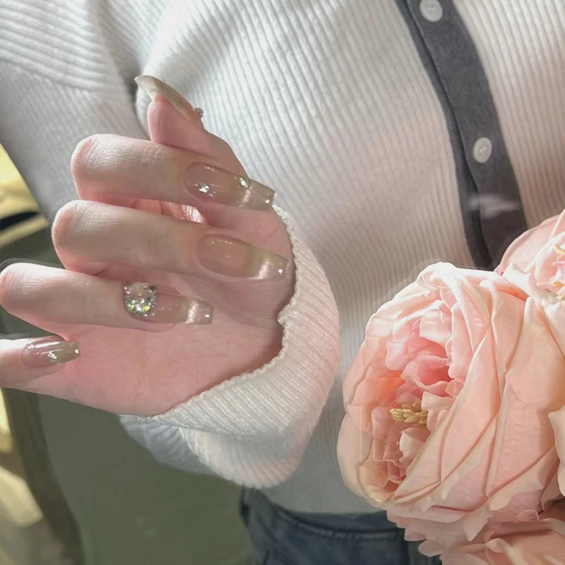 Premium Crystal-Embellished Press-On Nail Set Stornfield