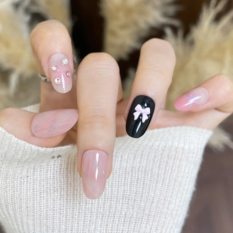 Premium Artistic Long Stiletto Nail Tips with Intricate Embellishments Stornfield