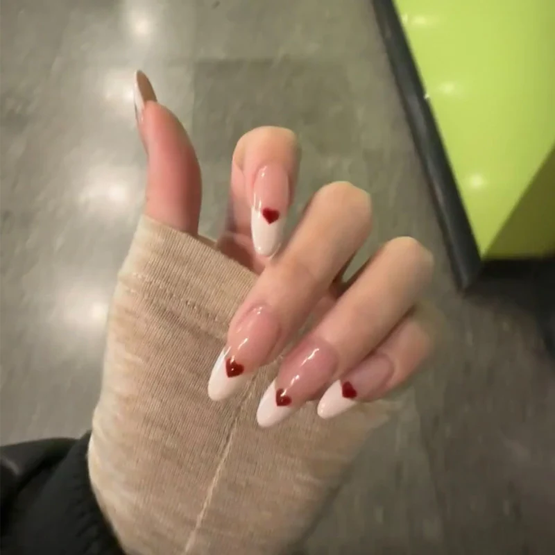 Heart-Embellished Press-On Nail Set Stornfield