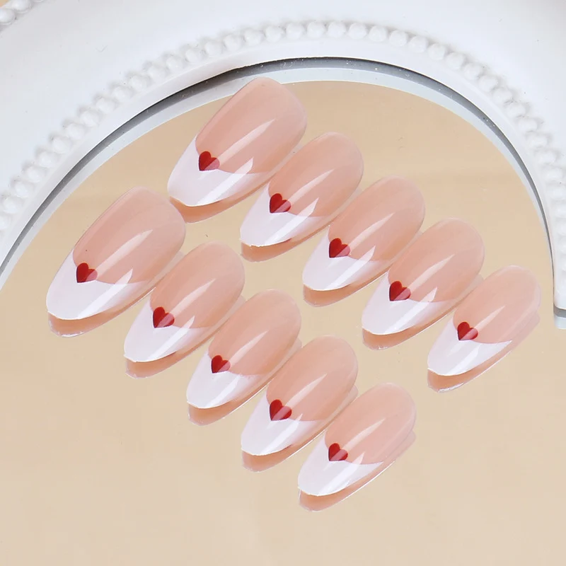 Heart-Embellished Press-On Nail Set Stornfield