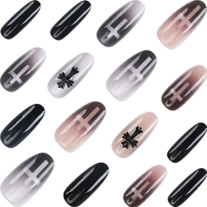 Gothic Cross-Themed Press-On Nails Stornfield