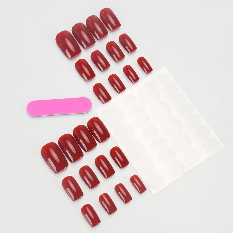 Glossy Square Tip Press-On Nails Stornfield