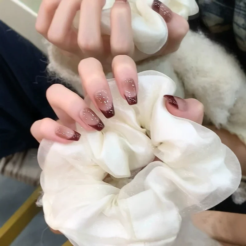 Glossy Ombre French Tip Press-On Nails Stornfield