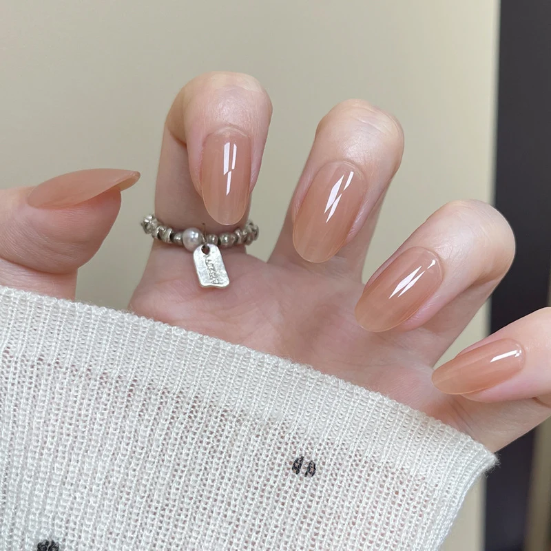 Glossy Natural Press-On Nails Stornfield