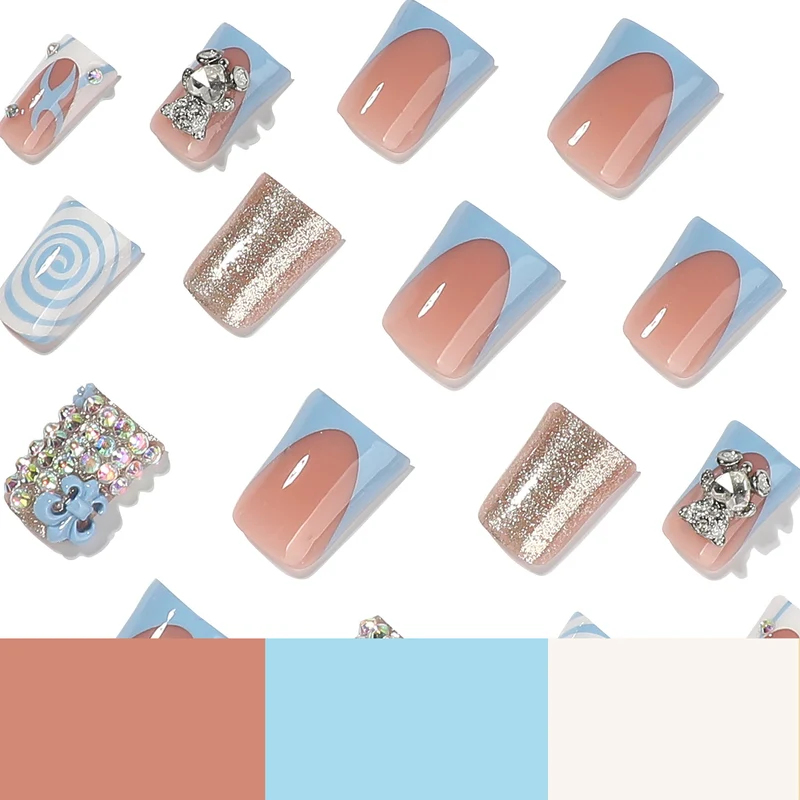 Artful nail art with cute animal motifs and glitter accents Stornfield
