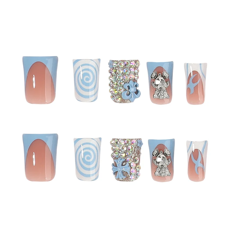 Artful nail art with cute animal motifs and glitter accents Stornfield