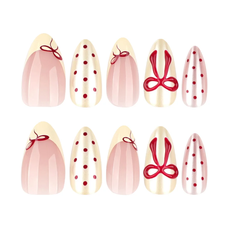 Artistic Nail Art with Cute Bow Decorations Stornfield