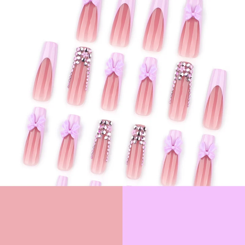 Artful Nail Art with Rhinestone Accents and Bows Stornfield