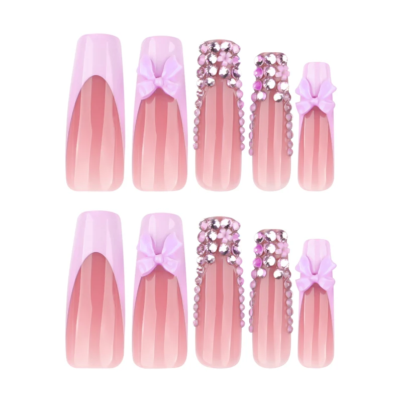 Artful Nail Art with Rhinestone Accents and Bows Stornfield