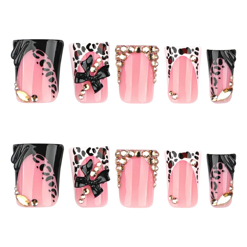 Artful Nail Art with Rhinestones and Animal Accents Stornfield