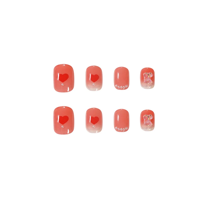 Artful nail art with radiant shine and heart motifs Stornfield