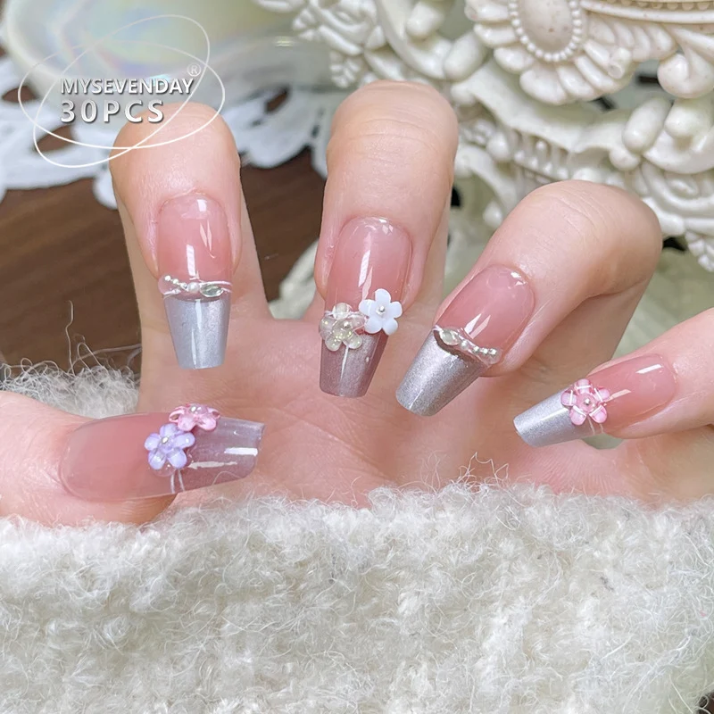Ornate Floral Press-On Nail Art Stornfield