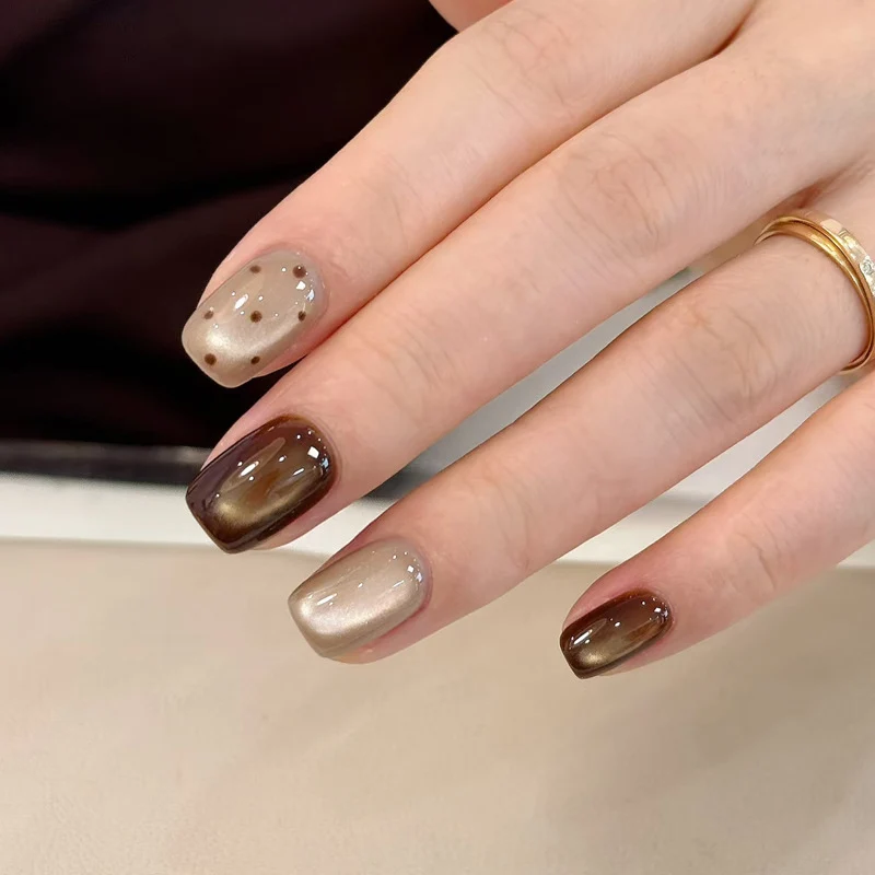 Ombre Gradient Press-On Nails with Elegant Accents Stornfield