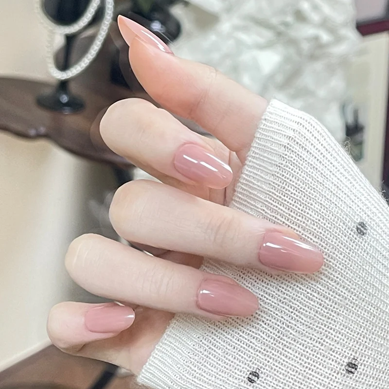 Natural Glossy Press-On Nail Set Stornfield