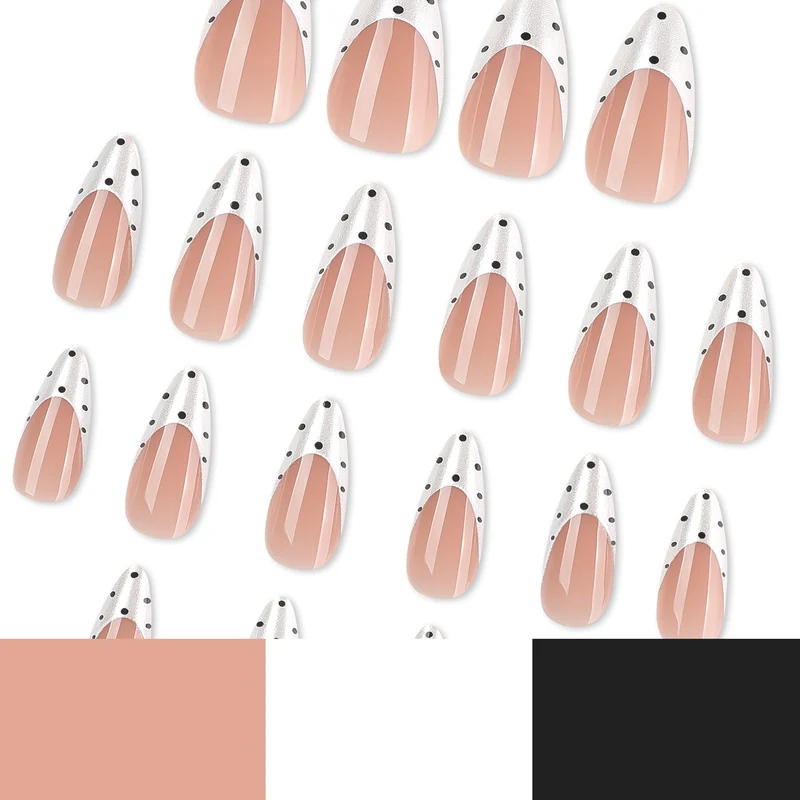 Artful Nail Art with Modern Dots and Elegant Lace Stornfield