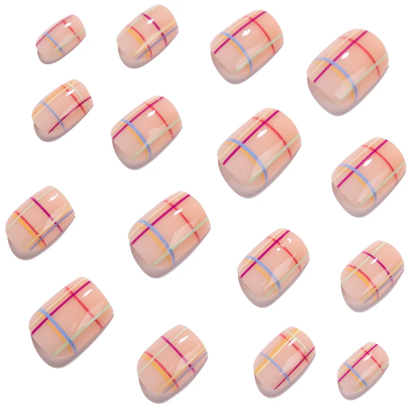 Artistic Nail Art with Modern Check Pattern Stornfield