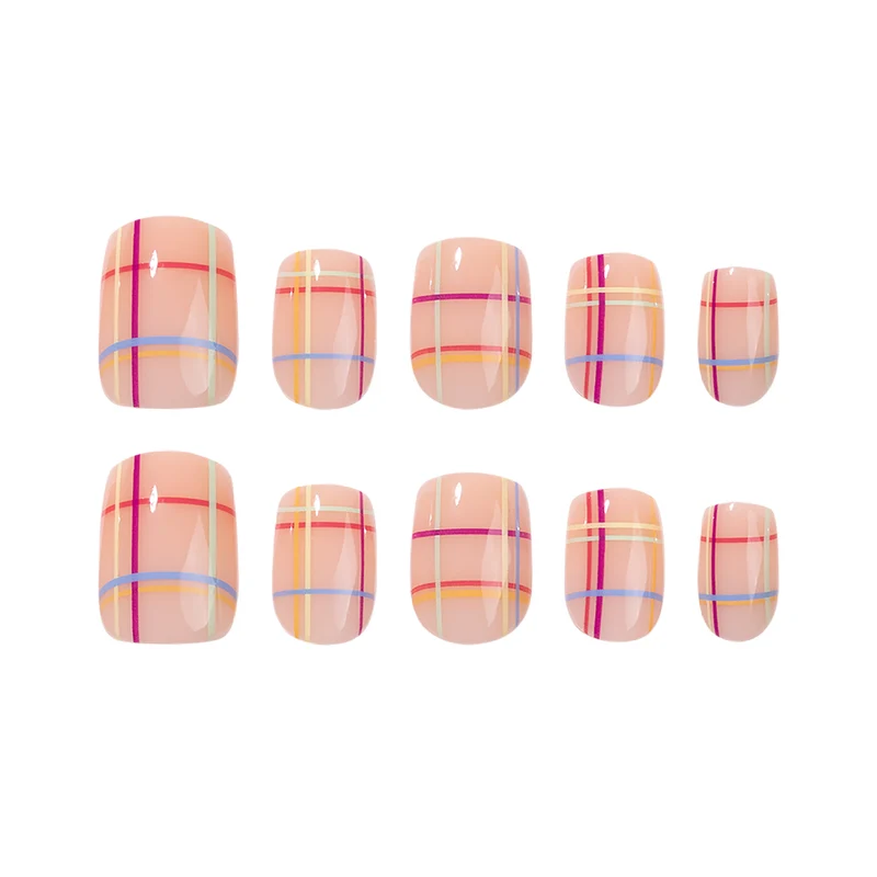 Artistic Nail Art with Modern Check Pattern Stornfield
