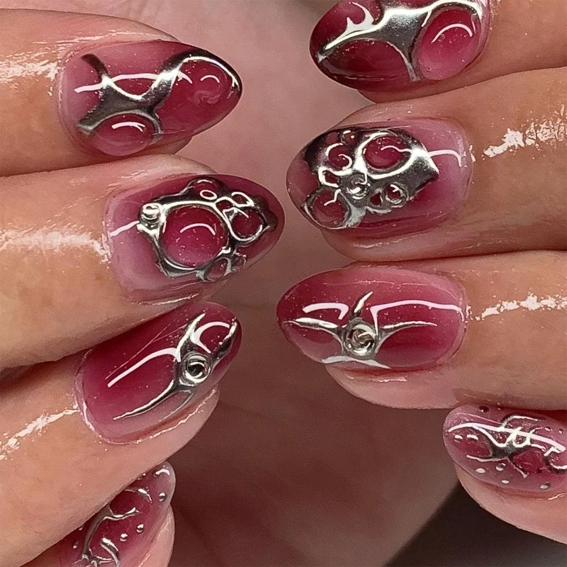 Artful Nail Art with Metallic Accents Stornfield