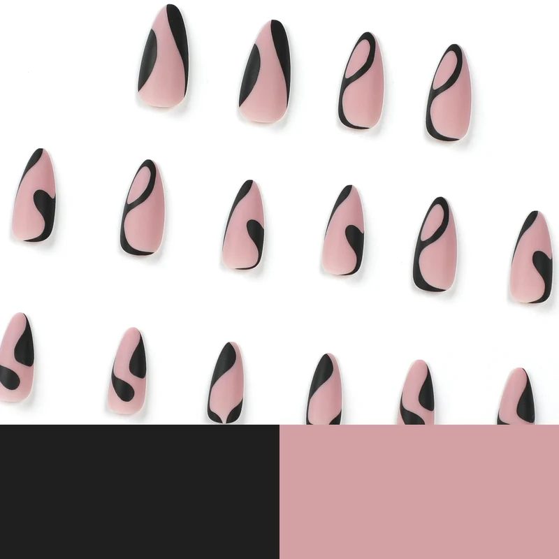Artful Nail Art with Creative Black-and-White Design Stornfield
