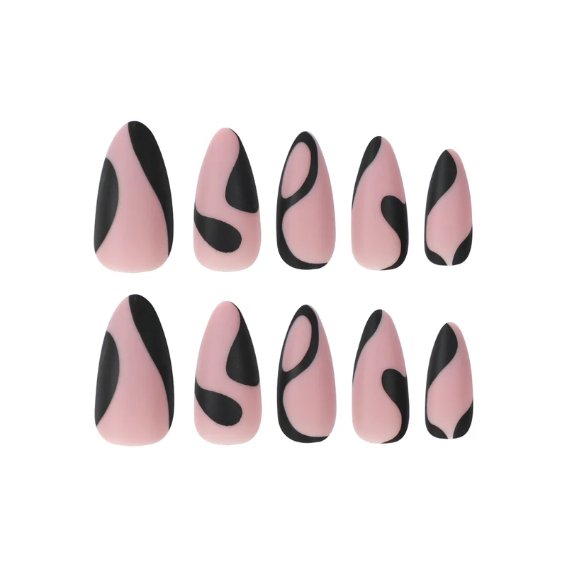 Artful Nail Art with Creative Black-and-White Design Stornfield