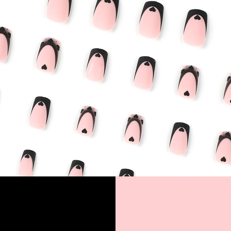 Artful Nail Art with Heart Motifs and Black-White Lace Stornfield