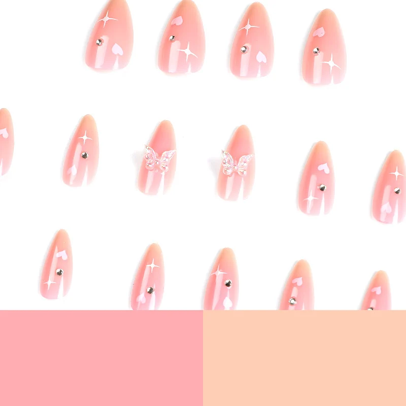 Artful nail art with heart motifs and glitter accents Stornfield
