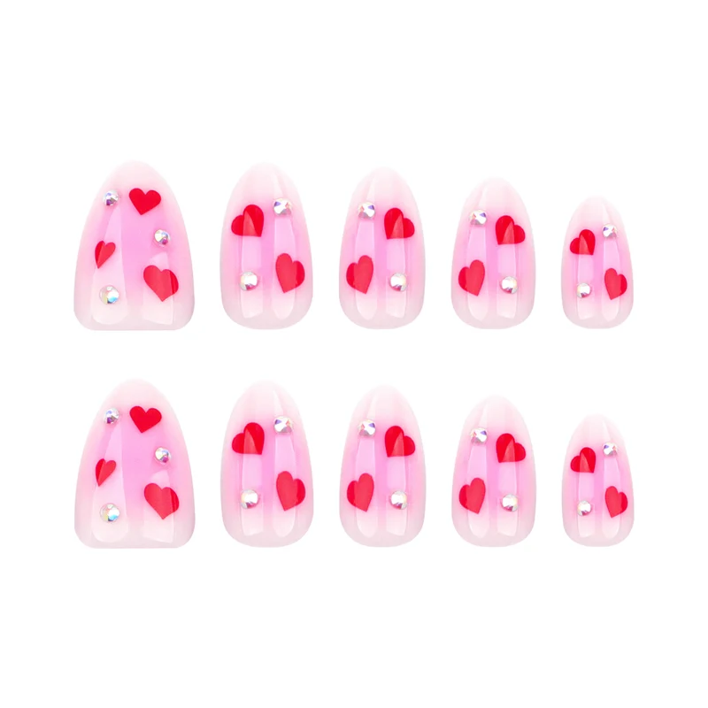 Artful nail art with heart motifs and glamorous details Stornfield