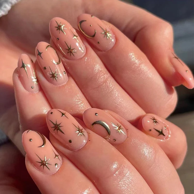 Artistic Nail Art with Stars and Moon Designs Stornfield