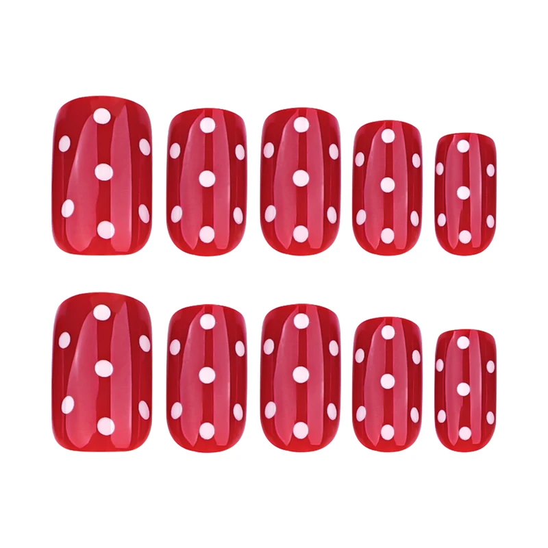 Artful Nail Art with Red Dots Stornfield