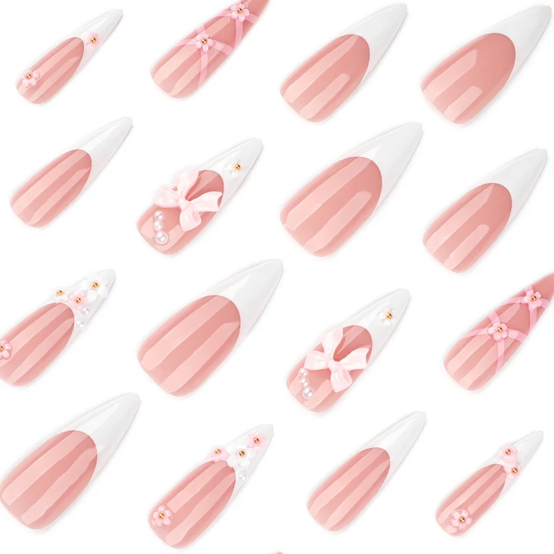 Artful Nail Art with Romantic Bows and Flowers Stornfield