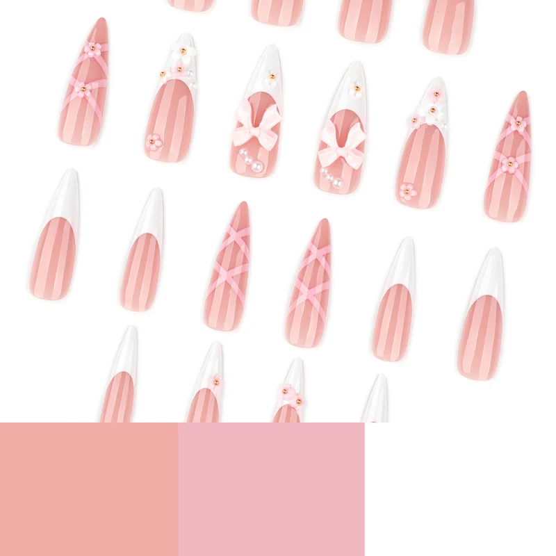 Artful Nail Art with Romantic Bows and Flowers Stornfield