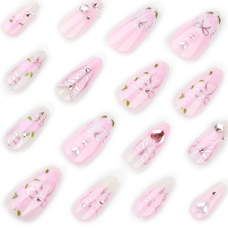 Artful Nail Art with Romantic Rose and Bow Designs Stornfield