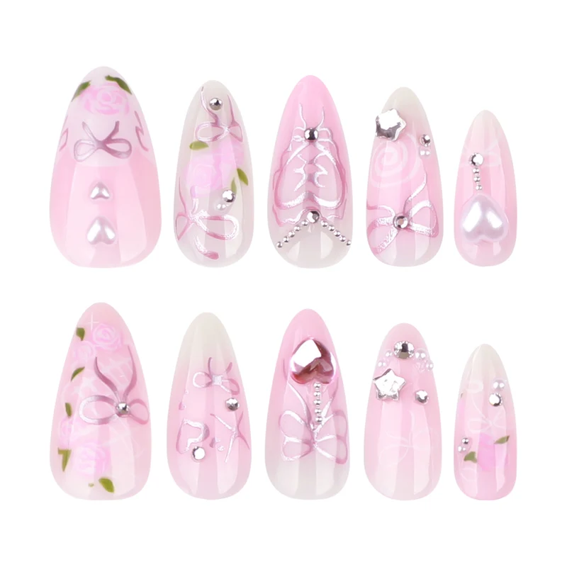 Artful Nail Art with Romantic Rose and Bow Designs Stornfield