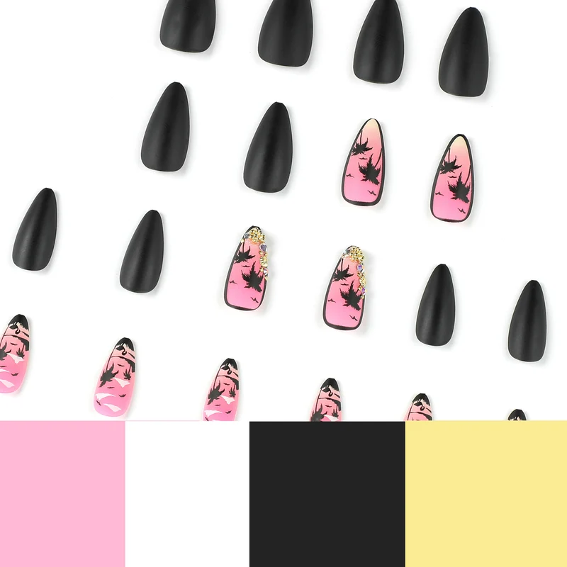 Artful nail art with palm motifs and glitter accents Stornfield