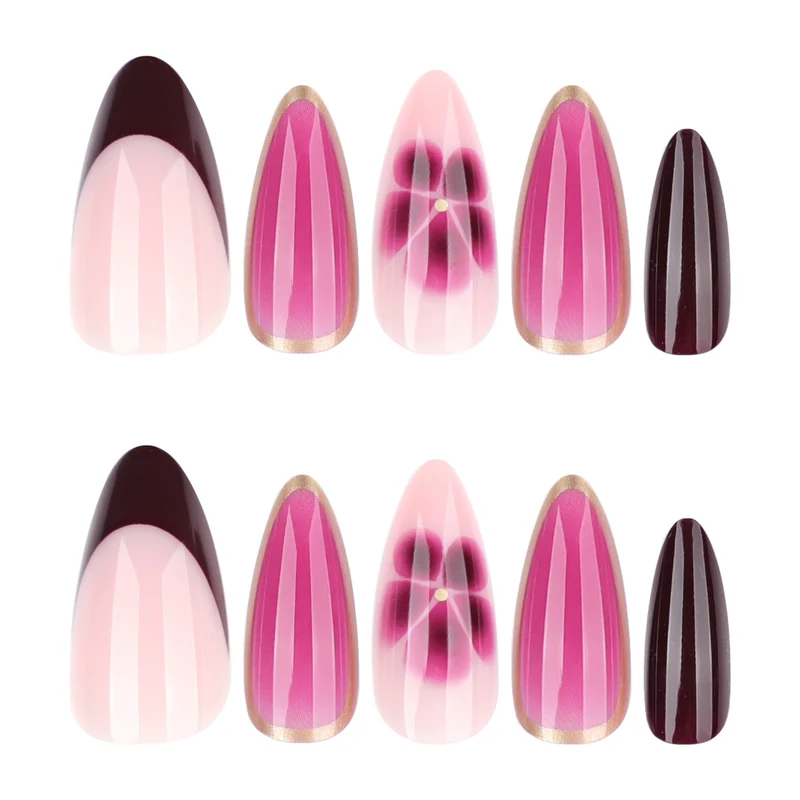 Artistic Nail Art with Ombre Design and Floral Accents Stornfield