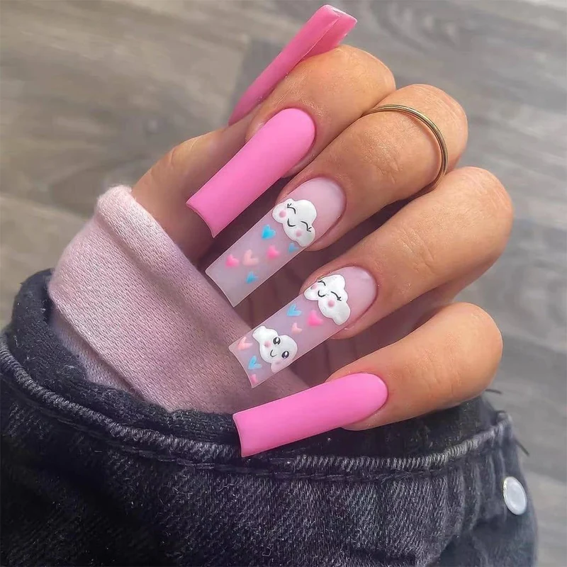 Artful Nail Art with Cute Cloud and Heart Designs Stornfield