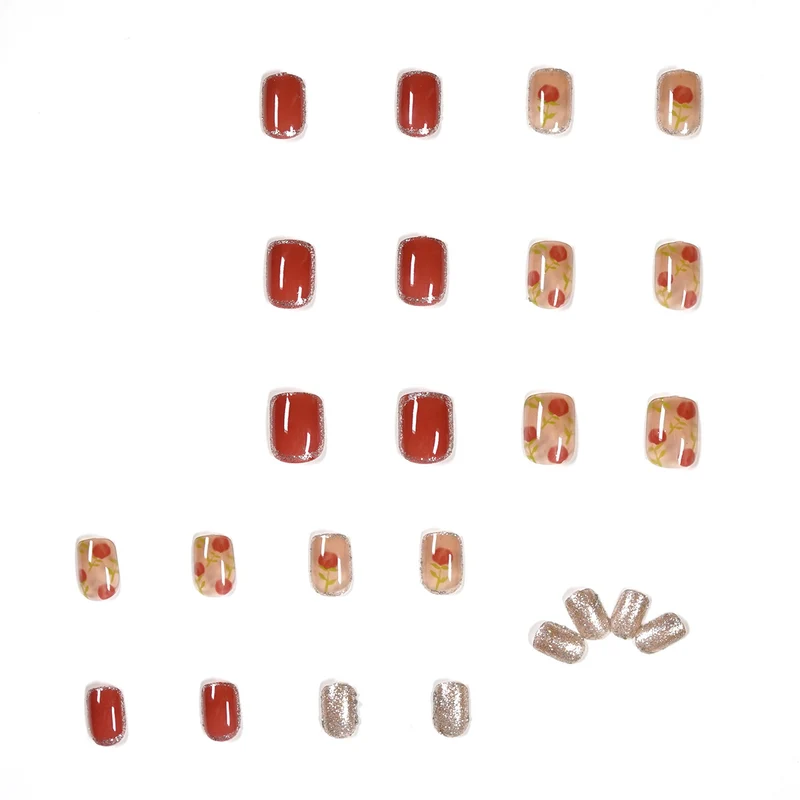 Artful nail art with natural gradient and floral accents Stornfield