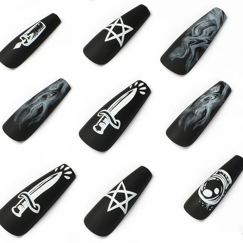 Artful nail art with mystical motifs Stornfield
