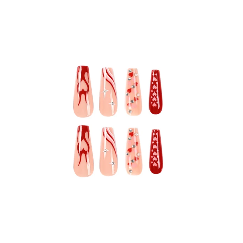 Artful Nail Art with Hearts and Glitter Accents Stornfield