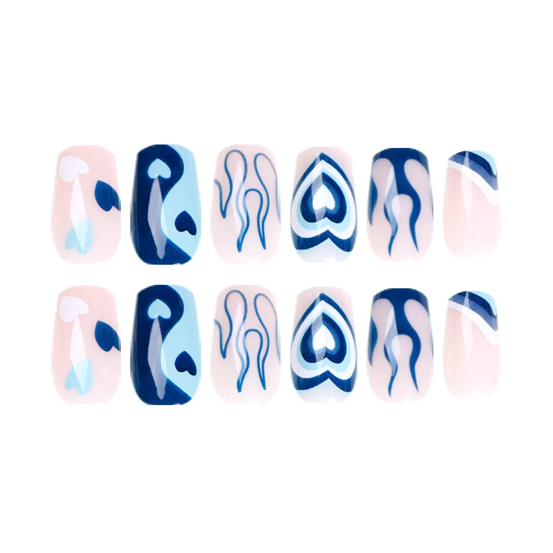 Artful Nail Art with Hearts and Geometric Patterns Stornfield