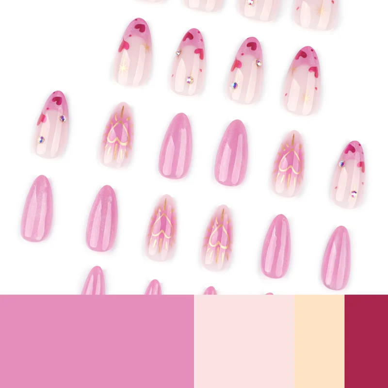 Artful Nail Art with Heart Design and Glitter Stornfield
