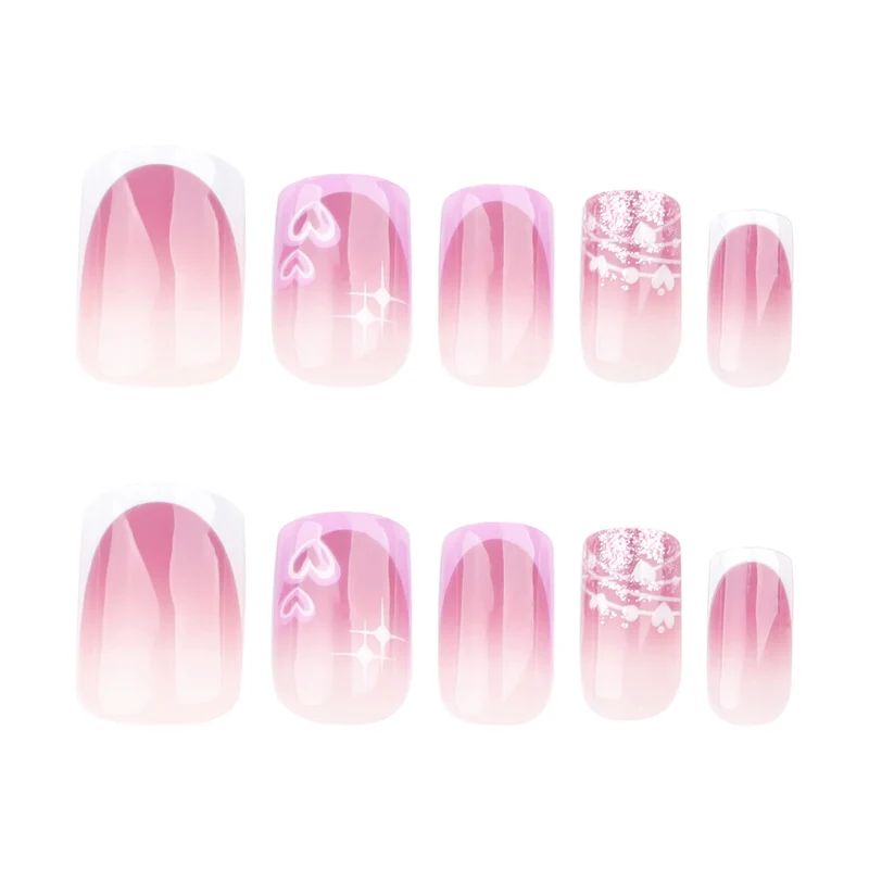 Artful Nail Art with Heart and Glitter Motifs Stornfield